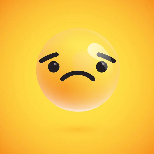 Emoticon amarelo bonito e detalhado para web, ilustração vetorial — Vetor de Stock