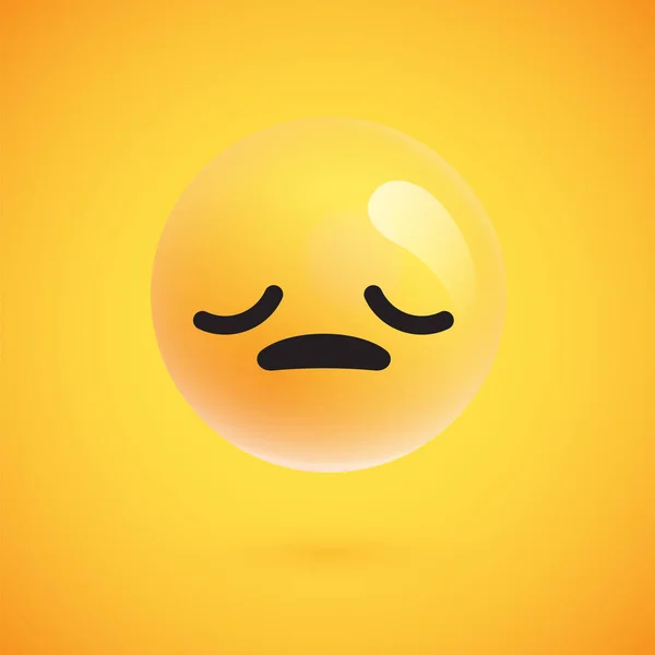 Emoticon amarelo bonito e detalhado para web, ilustração vetorial —  Vetores de Stock