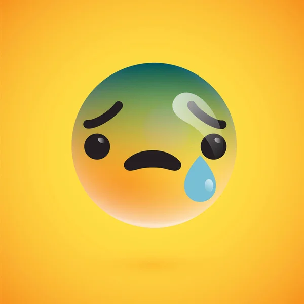 Emoticono amarillo lindo y detallado para la web, ilustración vectorial — Vector de stock