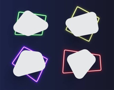 Yüksek ayrıntılı neon şablonu, vektör çizimi