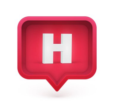 Bir konuşma balonu 3d karakter, vektör illüstrasyon