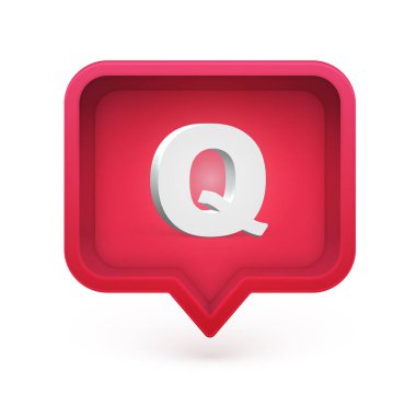 Bir konuşma balonu 3d karakter, vektör illüstrasyon