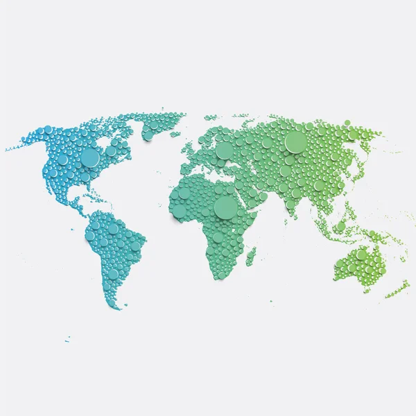 Színes világtérkép által készített labdák és vonalak, vektor illusztráció — Stock Vector