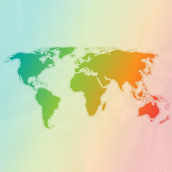 Mapa do mundo colorido feito por bolas e linhas, ilustração vetorial —  Vetores de Stock