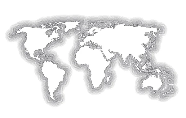 Mapa do mundo colorido feito por bolas e linhas, ilustração vetorial — Vetor de Stock