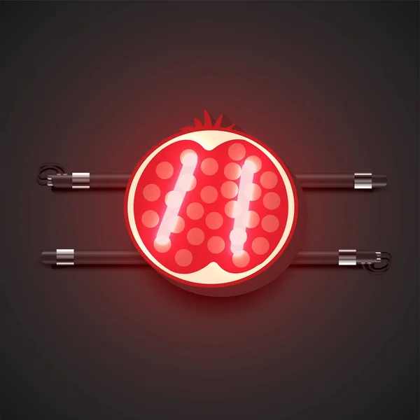 Fruits au néon réalistes avec console, illustration vectorielle — Image vectorielle