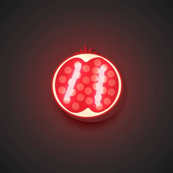 Fruits au néon réalistes, illustration vectorielle — Image vectorielle