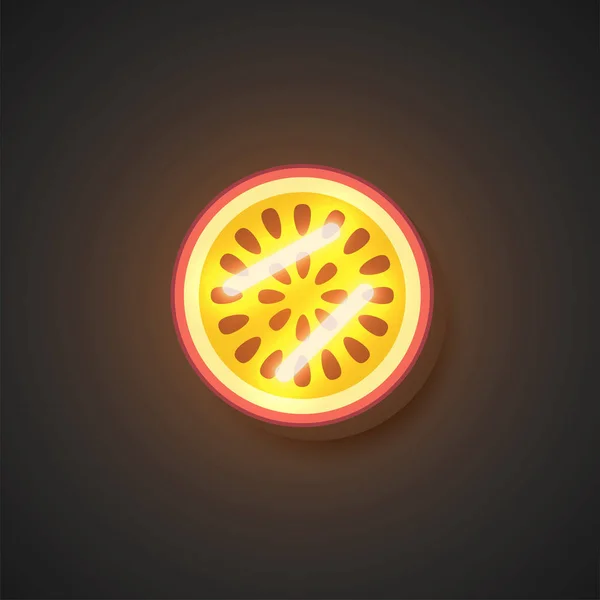 Frutos de neón realistas, ilustración vectorial — Vector de stock