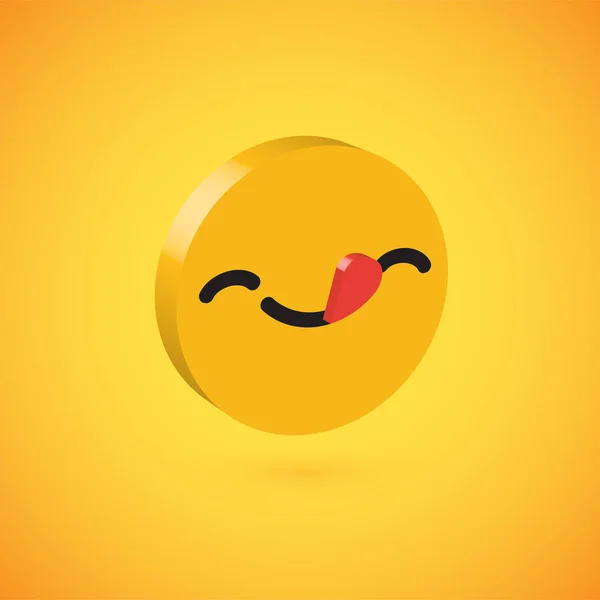 Emoticon del disco 3D ad alto dettaglio giallo, illustrazione vettoriale — Vettoriale Stock