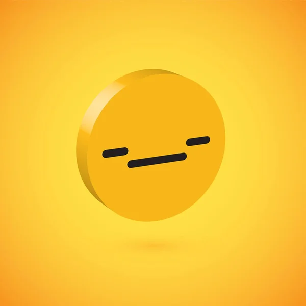 Emoticono de disco 3D de alto detalle amarillo, ilustración vectorial — Vector de stock