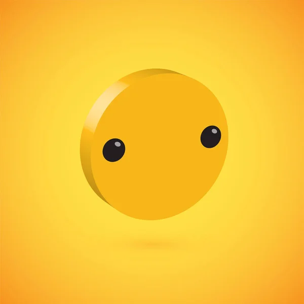 Emoticon de disco 3D detalhado alto amarelo, ilustração vetorial — Vetor de Stock