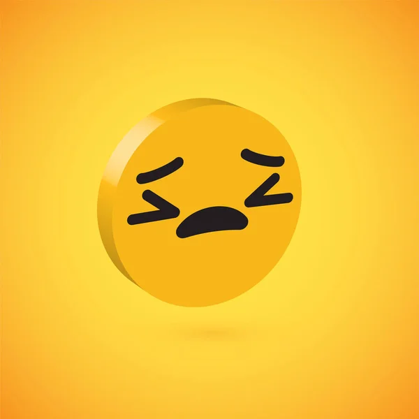 Emoticon de disco 3D detalhado alto amarelo, ilustração vetorial — Vetor de Stock