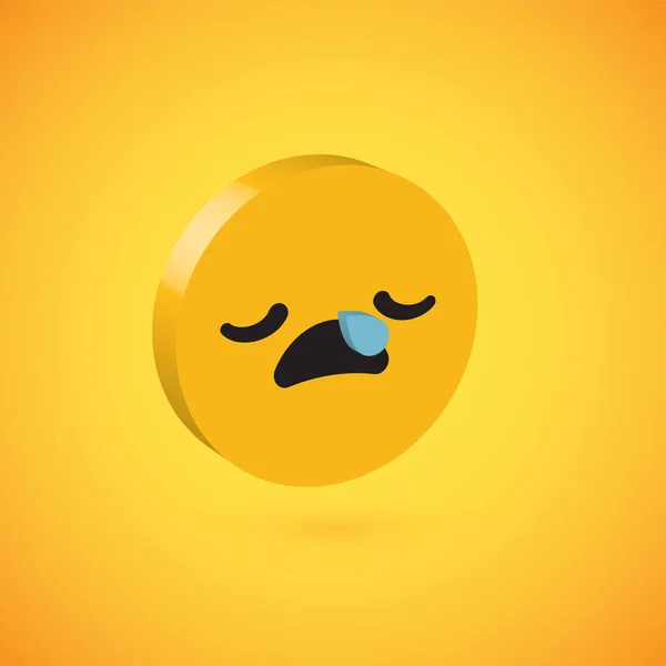 Emoticono de disco 3D de alto detalle amarillo, ilustración vectorial — Vector de stock