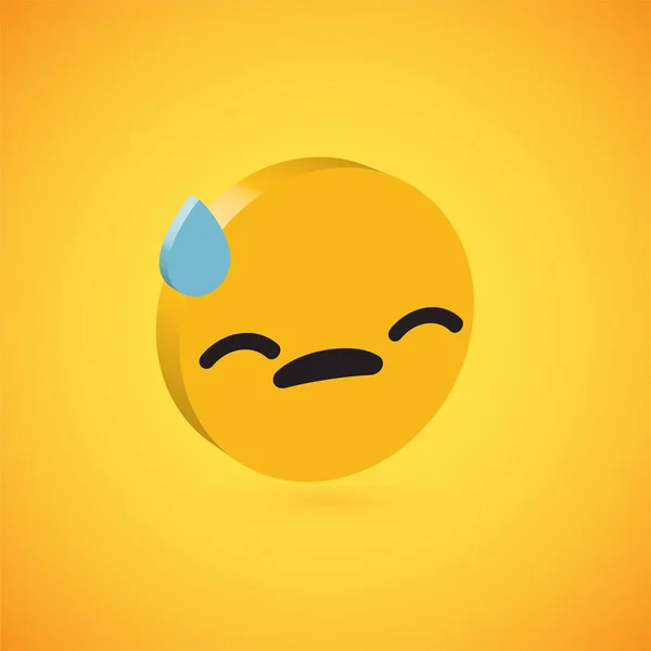 Yellow high detailed 3D disc emoticon, vector illustration — 스톡 벡터