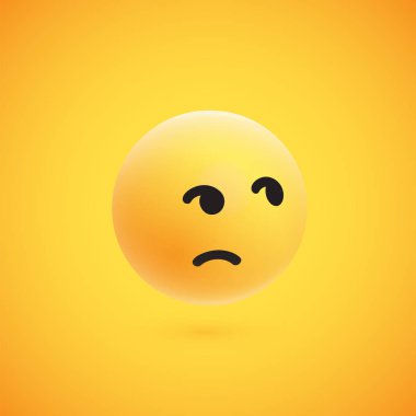 Web için sevimli yüksek detaylı sarı 3d ifade, vektör illüstrasyon