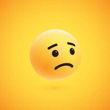 Web için sevimli yüksek detaylı sarı 3d ifade, vektör illüstrasyon