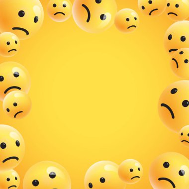 Yüksek detaylı sarı ifadeler grubu, vektör illüstrasyon