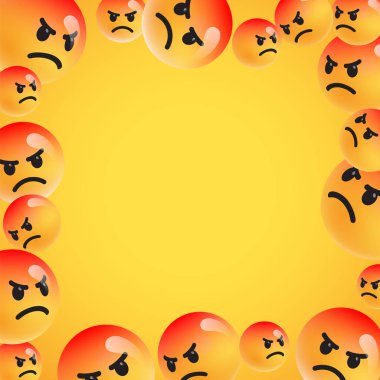 Yüksek detaylı sarı ifadeler grubu, vektör illüstrasyon