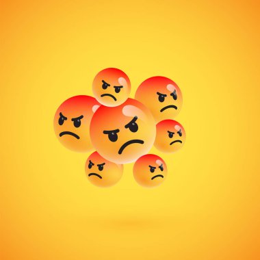 Yüksek detaylı sarı ifadeler grubu, vektör illüstrasyon