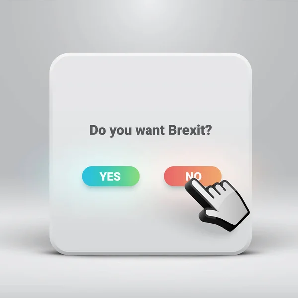 Fråge kort för Brexit med Ja-inga knappar, vektor illustration — Stock vektor