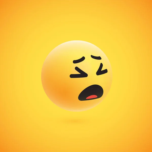 Emoticono 3D amarillo de alto detalle lindo para web, ilustración vectorial — Vector de stock