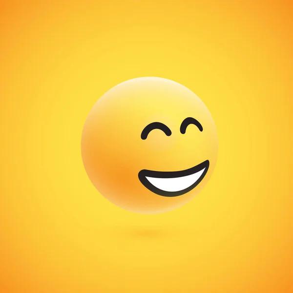 Emoticono 3D amarillo de alto detalle lindo para web, ilustración vectorial — Vector de stock