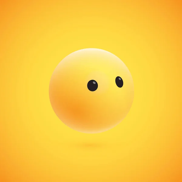 Carino emoticon 3D giallo ad alto dettaglio per il web, illustrazione vettoriale — Vettoriale Stock