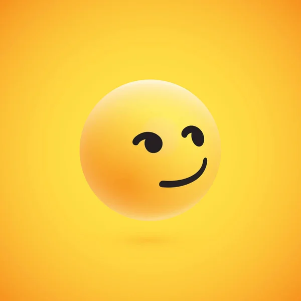 Emoticono 3D amarillo de alto detalle lindo para web, ilustración vectorial — Vector de stock