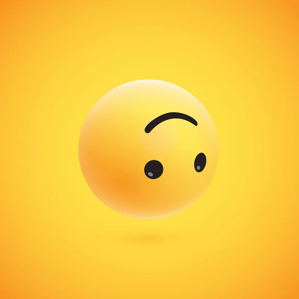 Emoticon 3D amarelo bonito e detalhado para web, ilustração vetorial —  Vetores de Stock