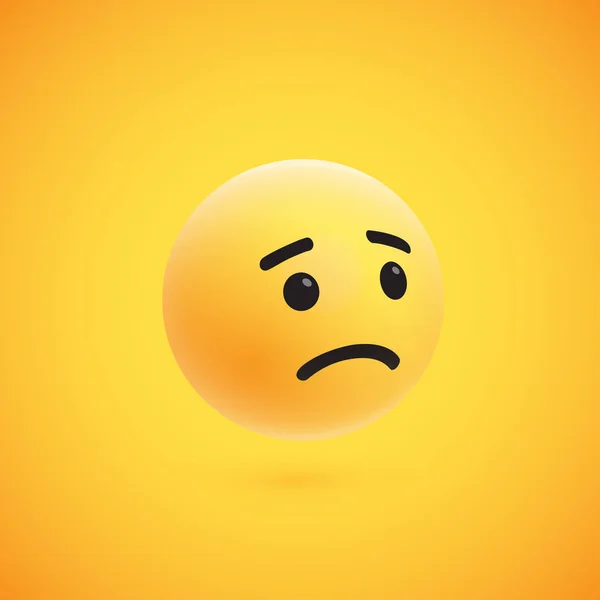 Emoticon 3D amarelo bonito e detalhado para web, ilustração vetorial —  Vetores de Stock