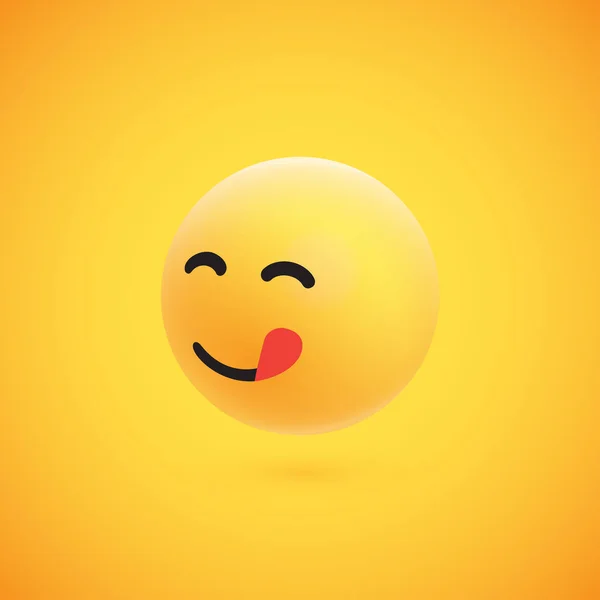 Cute wysokiej szczegółowe żółty emotikon 3D dla www, wektor ilustracji — Wektor stockowy