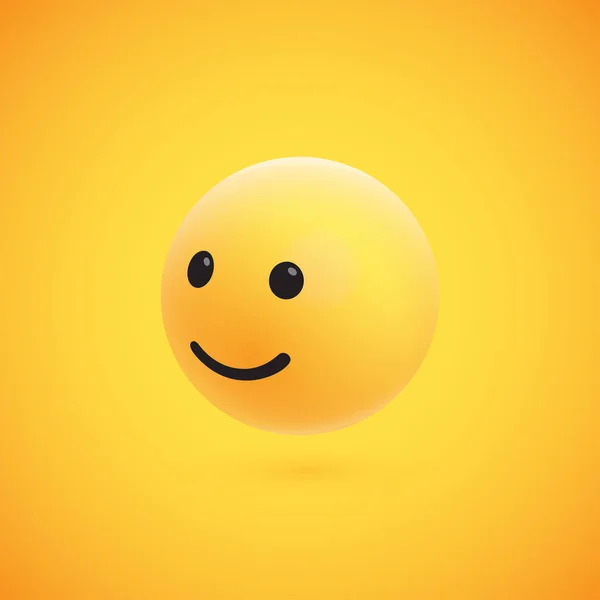 Carino emoticon 3D giallo ad alto dettaglio per il web, illustrazione vettoriale — Vettoriale Stock