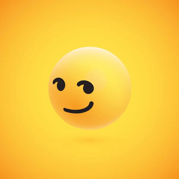 Emoticono 3D amarillo de alto detalle lindo para web, ilustración vectorial — Vector de stock