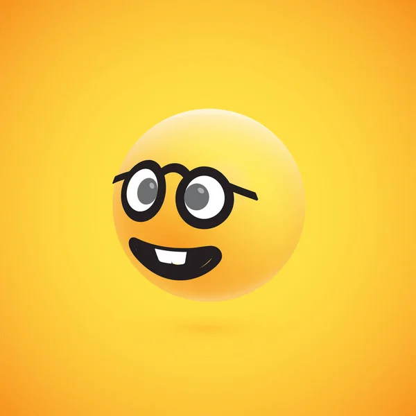 Cute high-detailed yellow 3D emoticon for web, vector illustration — Stock Vector