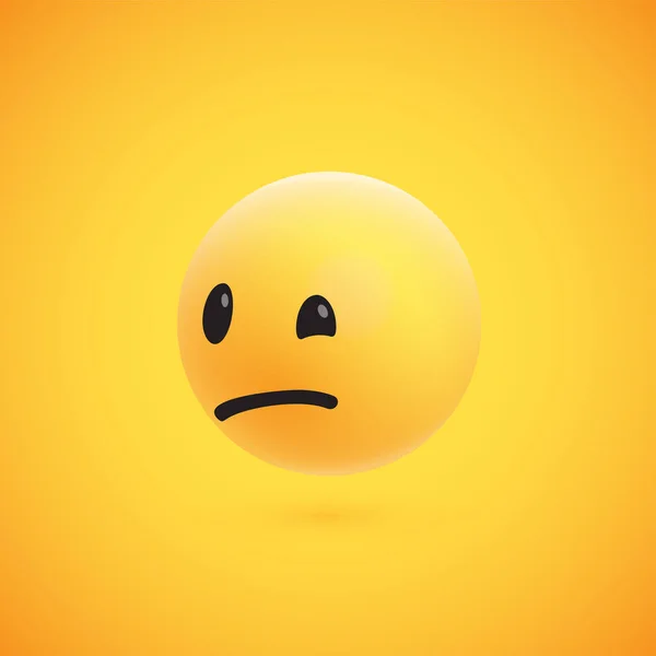 Emoticon 3D amarelo bonito e detalhado para web, ilustração vetorial —  Vetores de Stock