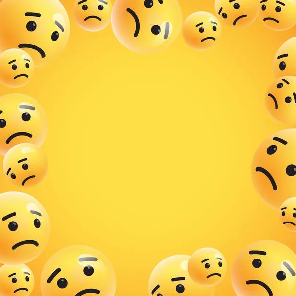 Grupo de emoticonos amarillos detallados, ilustración vectorial — Vector de stock