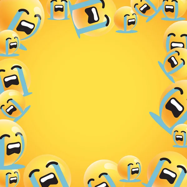 Groupe d'émoticônes jaunes détaillées, illustration vectorielle — Image vectorielle