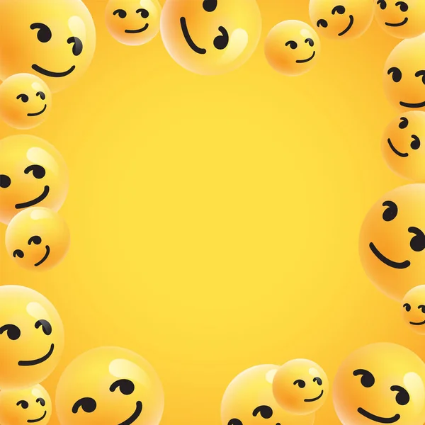 Grupo de emoticons amarelos detalhados, ilustração vetorial — Vetor de Stock