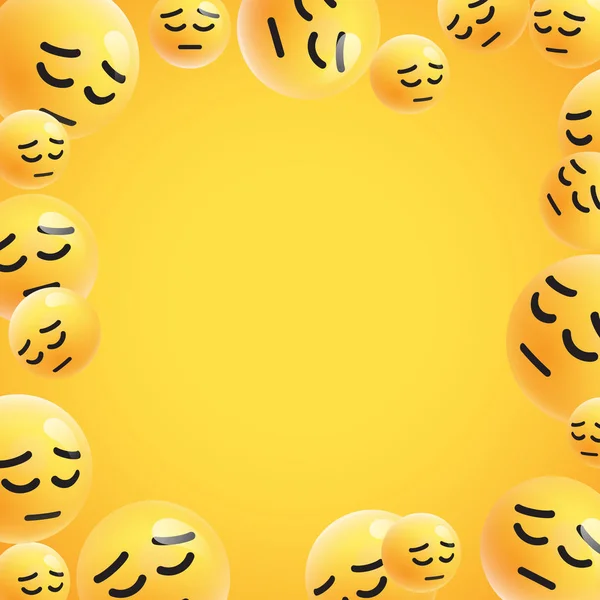 Gruppe von hochdetaillierten gelben Emoticons, Vektorillustration — Stockvektor