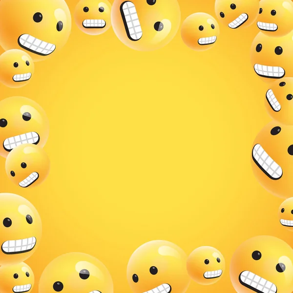 Magas részletességű sárga hangulatjelek csoportja, vektoros illusztráció — Stock Vector