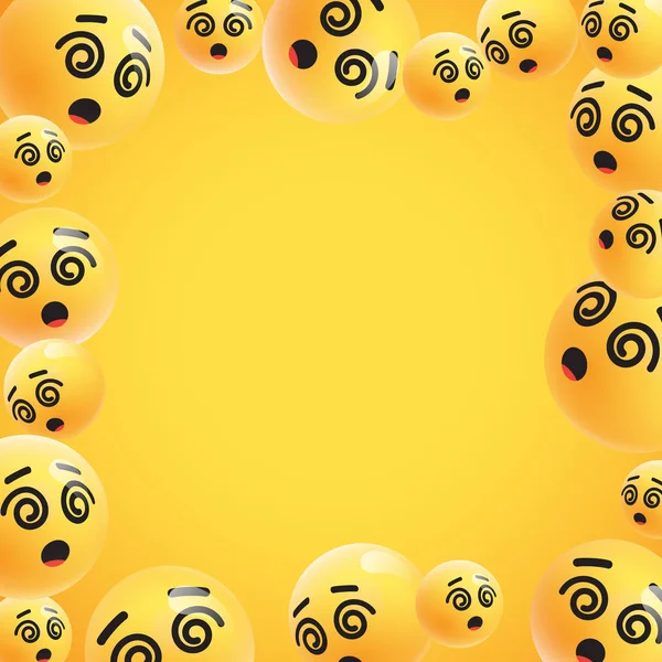 กลุ่มของอิโมติคอนสีเหลืองที่มีรายละเอียดสูง, ภาพวาดเวกเตอร์ — ภาพเวกเตอร์สต็อก