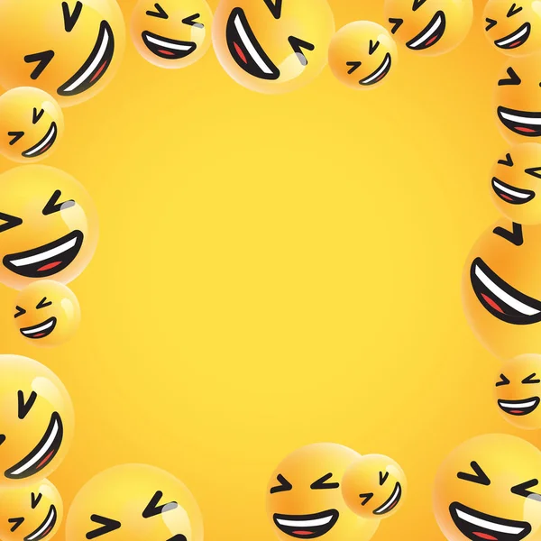 Gruppo di emoticon gialle ad alto dettaglio, illustrazione vettoriale — Vettoriale Stock