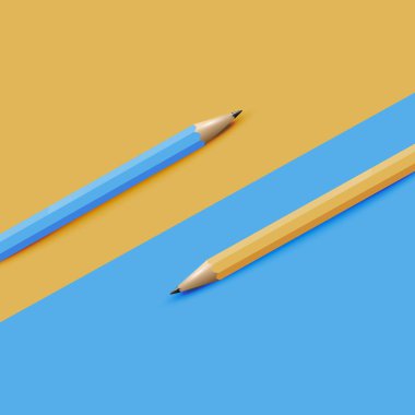 Kalemler, vektör illüstrasyon ile yüksek detaylı renkli arka plan