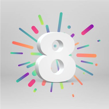 Renkli arka plan, vektör illustartion ile bir fontset 3d karakter