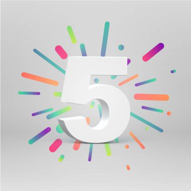 Renkli arka plan, vektör illustartion ile bir fontset 3d karakter