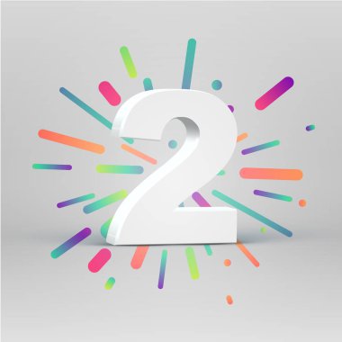 Renkli arka plan, vektör illustartion ile bir fontset 3d karakter