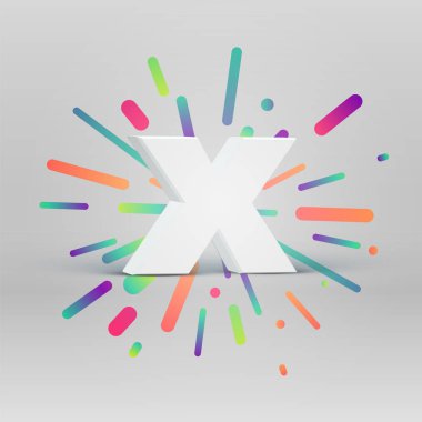 Renkli arka plan, vektör illustartion ile bir fontset 3d karakter