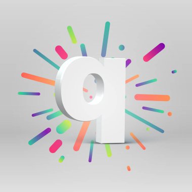 Renkli arka plan, vektör illustartion ile bir fontset 3d karakter 