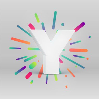 Renkli arka plan, vektör illustartion ile bir fontset 3d karakter