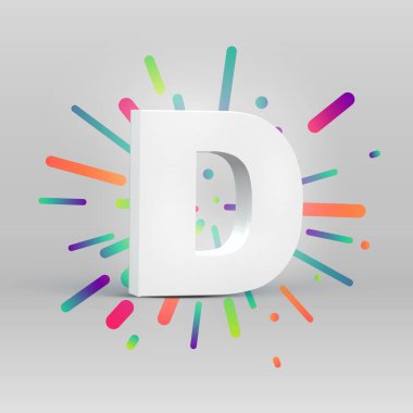 Renkli arka plan, vektör illustartion ile bir fontset 3d karakter